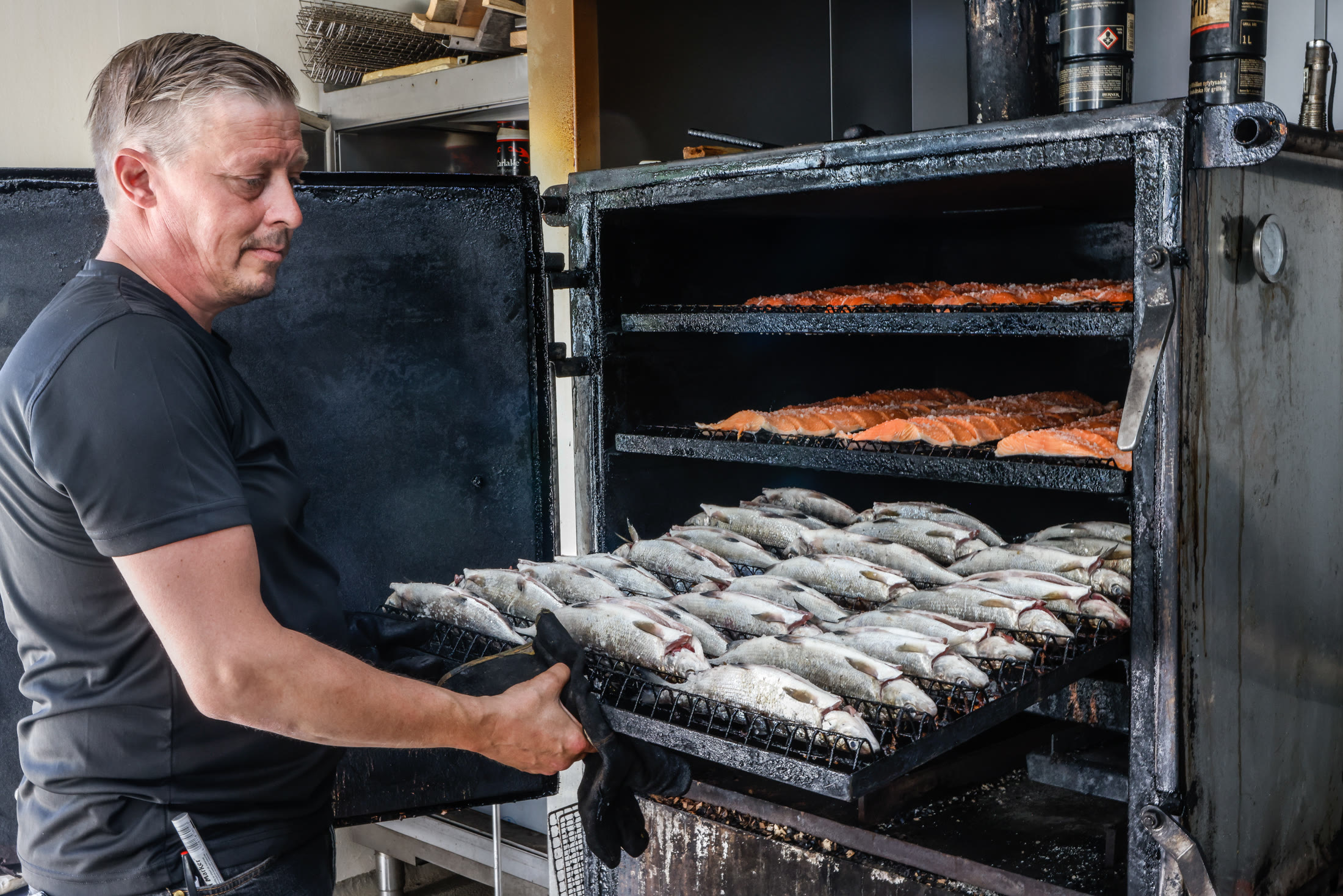 Traditional smoking at Strandis